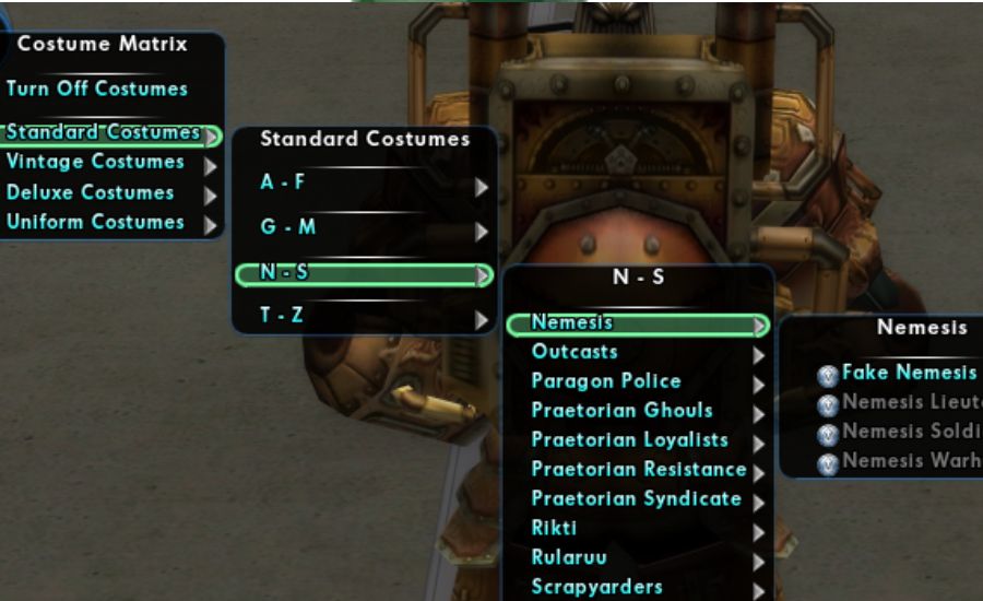 City of Heroes Hard Hologram Costumes